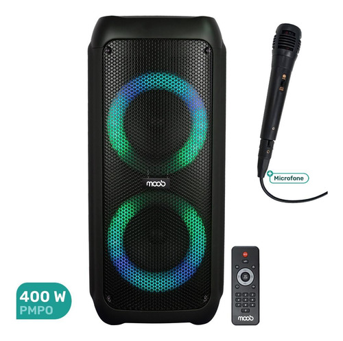 Caixa Amplificada Moob Bluetooth, Microfone, Usb E Rádio Fm