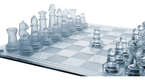 Ajedrez Cristal Calidad 26 X 26 Cristal Juego Mesa Lujo