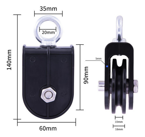 Roda De Polia De Cabo Lat Pull Down Roda Rolo Silencioso 6cm