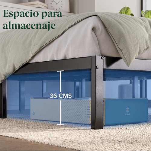 Zinus | Cama Completa Base + Colchón Individual Justin