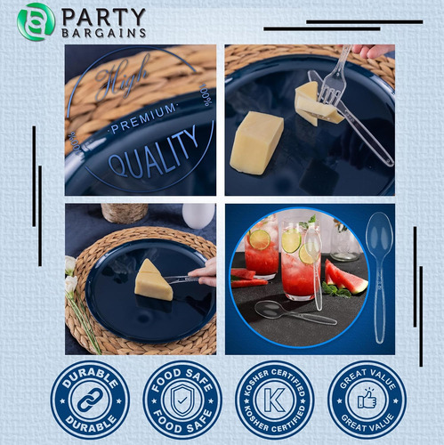 Party Bargains Juego De Cubiertos Desechables Colorzafiro Tr