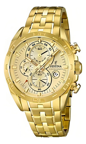Relógio masculino Festina Gold Chronograph com 50% de desconto