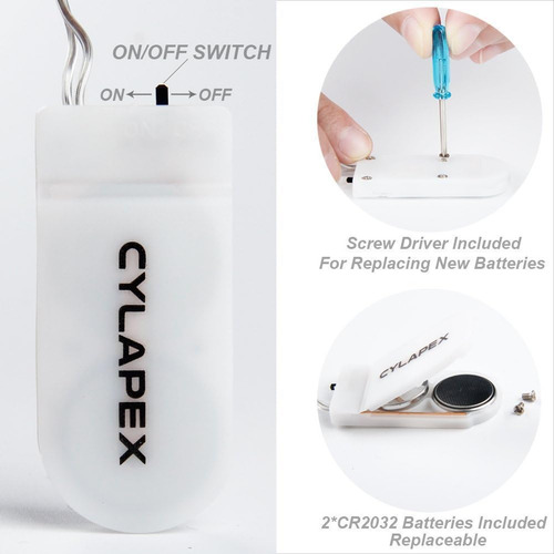 Juego De 6 Guirnaldas De Luces Multicolores Cylapex Con Pila