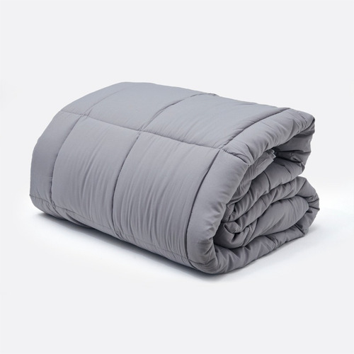 Plumón Queen 600 Hilos Full Blanc 4 Estaciones Tacto Algodón Gris Lisa