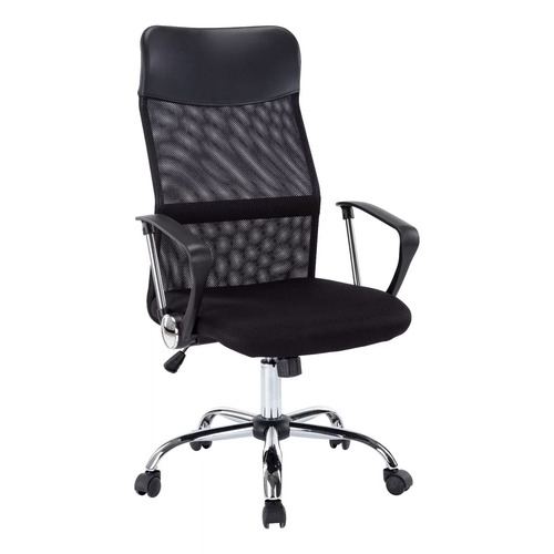 Silla De Escritorio Imback Ejecutiva Mesh Negra Con Tapizado De Mesh Y Cuero Sintético