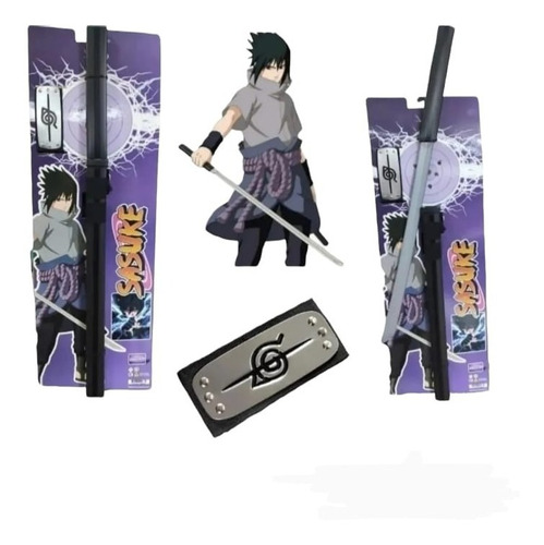 Espada Katana Sasuke Uchiha + Funda + Cinto + Bandana Naruto