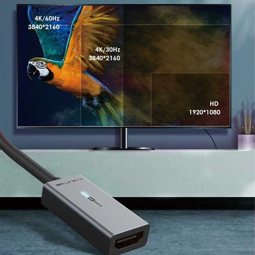 Imagem 3 de 7 de Cabo Adaptador Usb C P/ Hdmi 4k 60hz Thunderbolt 3 Cabletime