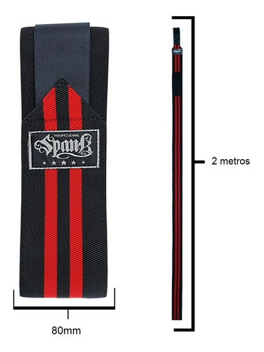 Imagem 3 de 6 de Faixa Elástica Para Joelho Alta Compressão 2 Metros - Spank