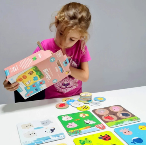 Imagen 2 de 2 de Loteria Bingo De Animales Infantil 6 Tableros Oveja Negra