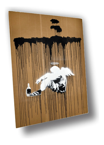 Lienzo Canvas Arte Urbano Grafiti Banksy Ángel Caído 100x62