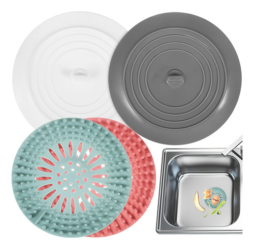 Tapón De Desagüe Para Lavabo, Filtro Y Receptor De Pelo, 4 U
