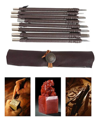 Juego De Cuchillos Con Cinceles Para Madera De 8 Piezas