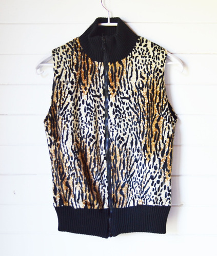 Chaleco Campera Mujer Talle S Animal Print Simil Piel Impeca