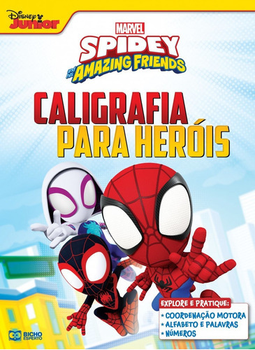 Marvel Caligrafia Para Heróis Spidey E Amigos - Livro Infantil 
