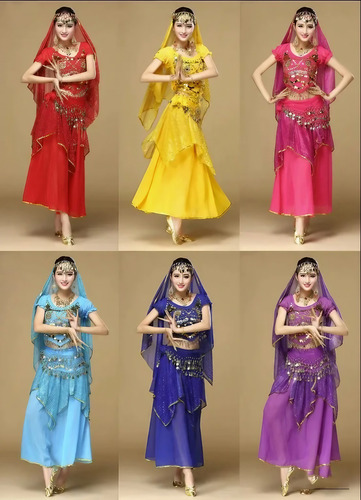 Roupa De Dança Do Ventre Amarela Odalisca Completa 7 Peças