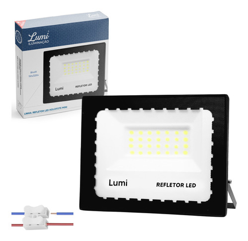 Kit 3 Refletor Led Holofote Lumi 100w Ip67 Prova D'água Branco Frio 6500k 110v/220v Bivolt