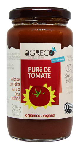 Pure De Tomate Orgânico E Vegano Vd 325g
