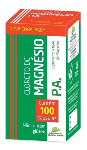 Magnesio Natural Puro P. A. 100 Capsulas De 500mg 