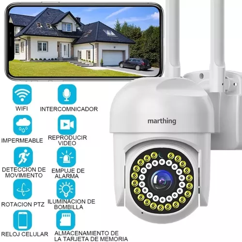 Cámara Ip Exterior Ptz Wifi Hd 1080P Alarma Robotizada 360° Smart Home