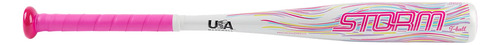 Rawlings Storm Bat -12 Bate De Beisbol Para Niños 25 Pulg White / Pink