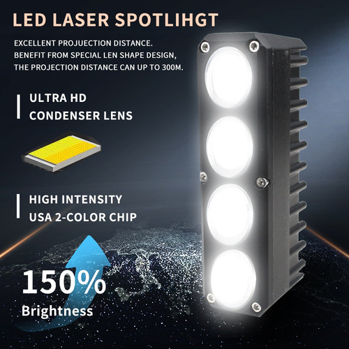 Faros Lupas Led Laser Exploradora Auto Moto 100w 32000lm U40