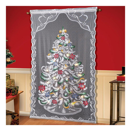 Cortinas Navideñas De Encaje Led Con Forma De Árbol, Medio O