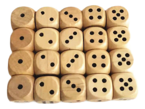 4 Juego De Dados De Madera De 20x, Manualidades De 20mm,