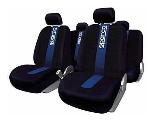 Fundas Cubre Asiento Sparco Material Polyester Línea Azul