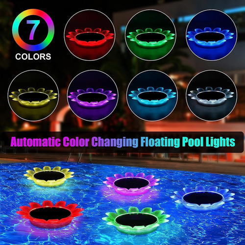 Luces Solares Flotantes Para Piscinas Luces De Flores Colore