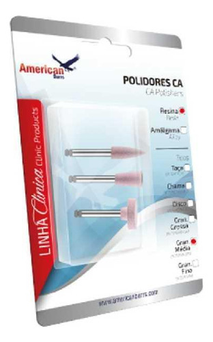 Minikit Polidores Resina Ca Ultra-gloss Médio American Burrs