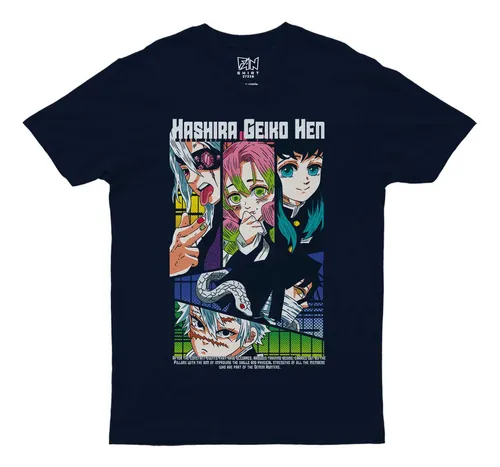 Polera Niño Estampada Dtf Demon Slayer 1063 Pilares Hashiras