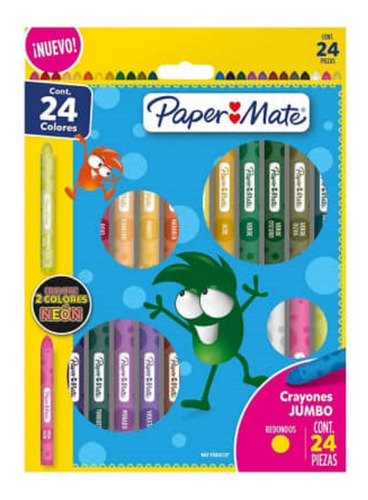 Crayon Paper Mate 24 Redondos 3 Cajas