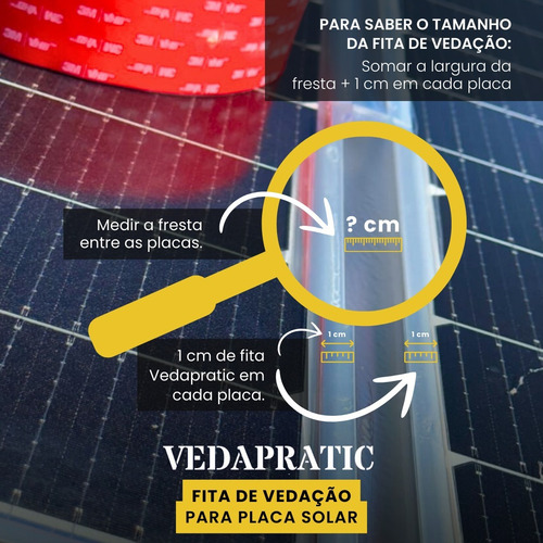 Fita Vedação 3 Cm Para Cobertura Com Placa Solar 64 Metros