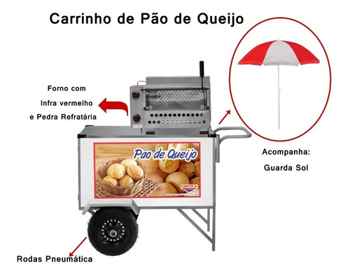 Imagem 2 de 3 de Carrinho De Pão De Queijo Cefaz Modelo: Bl39pgs