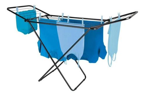 Varal De Chão Com Abas Slim Preto Reforçado 6216 Mor