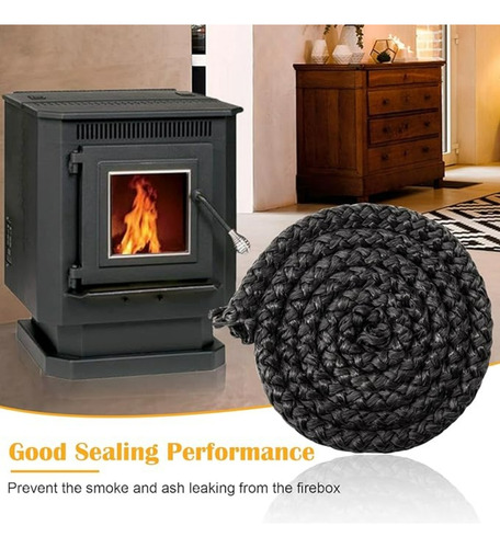 Cordón Fibra De Vidrio Para Puerta 10mm Combustion Lenta 2m
