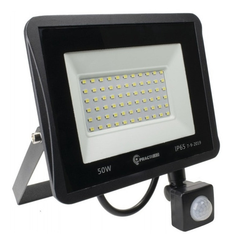 Imagen 2 de 2 de Reflector Led 50w Sensor De Movimiento Exterior Frío Practi