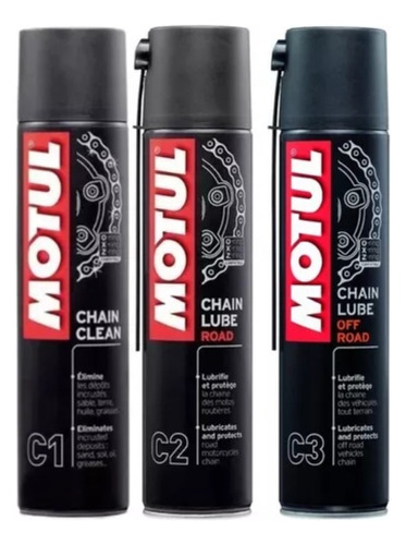 Motul C1 Cadenas Desengrasante + Motul C2 + Motul C3