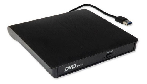Gravador De Cd Dvd 2.5  Externo Slim Usb 3.0 Preto