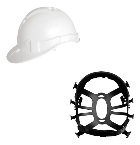 Kit 10 Capacete Epi De Segurança Obras Proteção Com Carneira Cor Branco