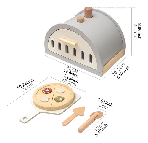 Juego De Madera Para Pizza, Juego De Simulación, Con Horno