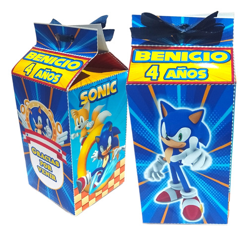 Cajitas Milk  De Sonic ×25 Personalizadas