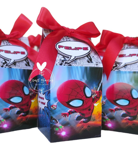 15 Cajas Golosineras Milk Box Spiderman Bebé Craftbaires