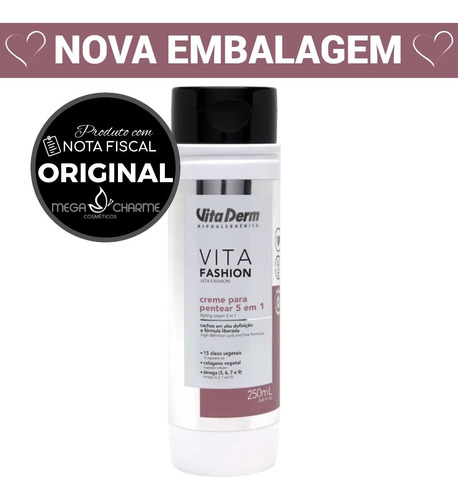 Vita Fashion Hair 5 Em 1 Creme Para Pentear Vita Derm  200gr