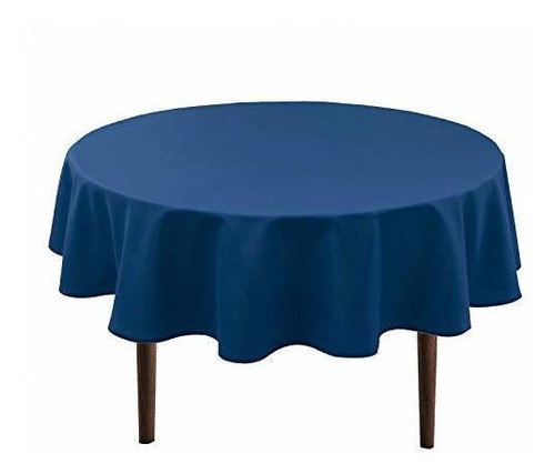 Mantel Circular Impermeable De Poliester Lavable Azul Royal