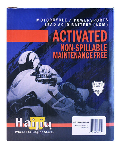 Imagen 3 de 9 de Batería Moto Haijiu Hb12al-a-fa Agm Gel Libre Mantenimiento