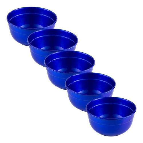 Kit 5 Bowls Grande De Aluminio Azul Resistente 3,5 Lt