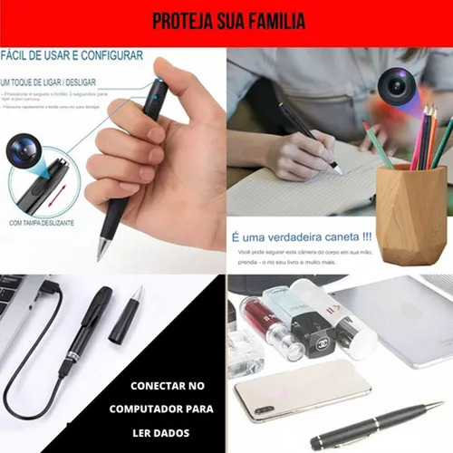 Lápiz Espía Hd, Grabador De Vídeo, Fotos Y Audio Con Bolígra
