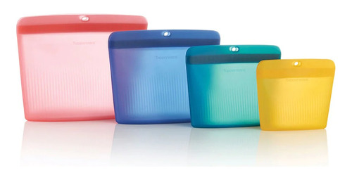 Set X4 Bolsas Silicona Microondas Horno Frezzer Tupperware