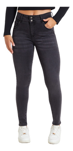 Jeans Mujer Skinny Lavado Negro Fashion's Park